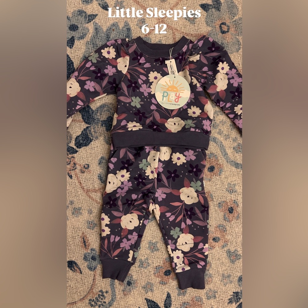 Little Sleepies Sugar Plum Floral Set